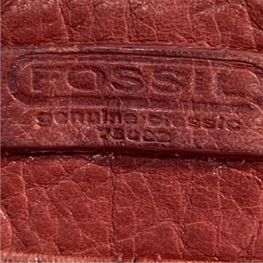 Fossil Red Morgan Pebbled Leather Zip Up Crossbody Shoulder Bag Purse Pockets - Picture 4 of 12